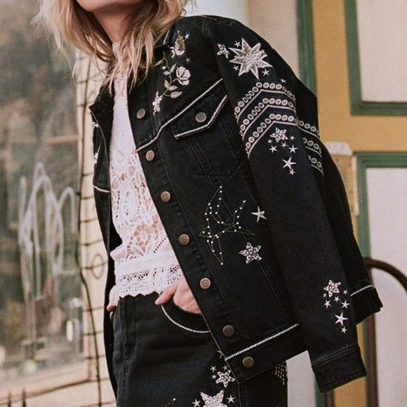 Spell Jackets & Blazers - NEW Spell & The Gypsy Collective Celestial Embellished Denim Jacket Women's S